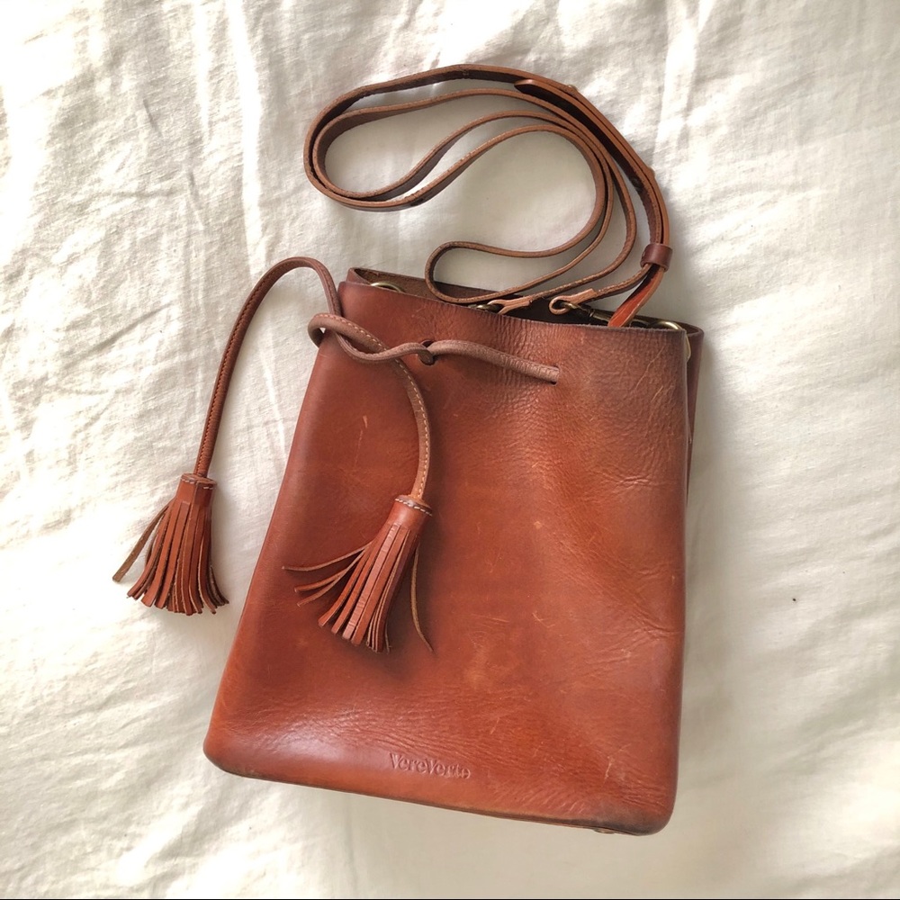 VereVerto dita bucket bag in brown leather